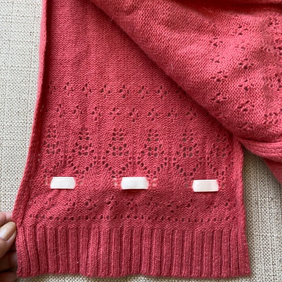 GAP Y2K Lambswool, Rabbit Hair Wool Scarf, Pink, Decorative Ribbon - Picture 4 of 5